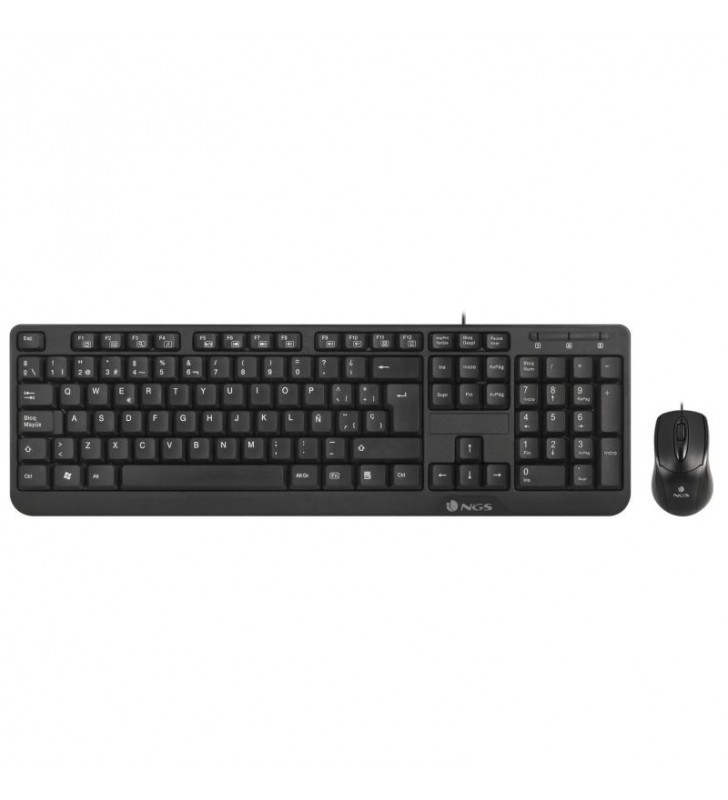 TECLADO + RATÓN NGS COCOA KIT - 12 TECLAS MULTIMEDIA - SENSOR ÓPTICO 1000DPI - PLUG AND PLAY - CABLE USB