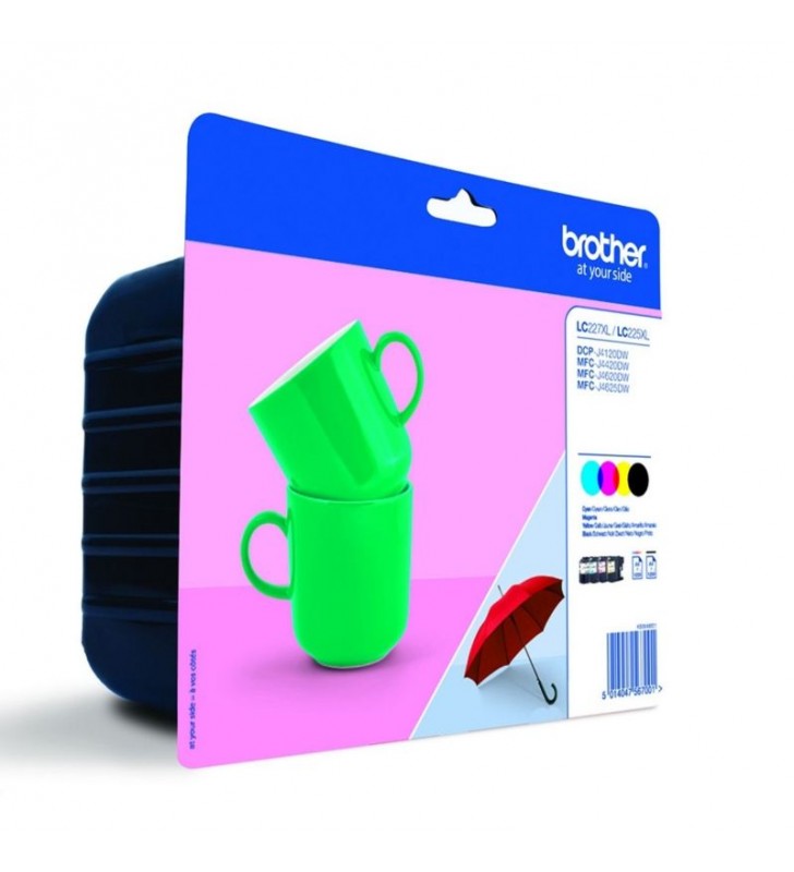 PACK 4 CARTUCHOS BROTHER LC227XLVALBP - 300 PÁGINAS CADA CARTUCHO - COMPATIBLE CON DCPJ4120DW / MFCJ4420DW / MFCJ4620DW