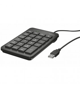 TECLADO NUMÉRICO USB TRUST XALAS - 23 TECLAS TAMAÑO NORMAL - VALIDO PARA DIESTROS Y ZURDOS - CABLE DE 1.5M - ULTRADELGADO - CONE