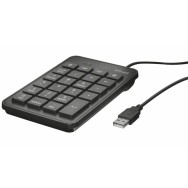 TECLADO NUMÉRICO USB TRUST XALAS - 23 TECLAS TAMAÑO NORMAL - VALIDO PARA DIESTROS Y ZURDOS - CABLE DE 1.5M - ULTRADELGADO - CONE