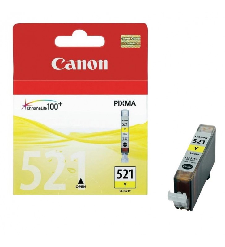 CARTUCHO DE TINTA AMARILLO CANON CLI-521Y - COMPATIBLE SEGUN ESPECIFICACIONES
