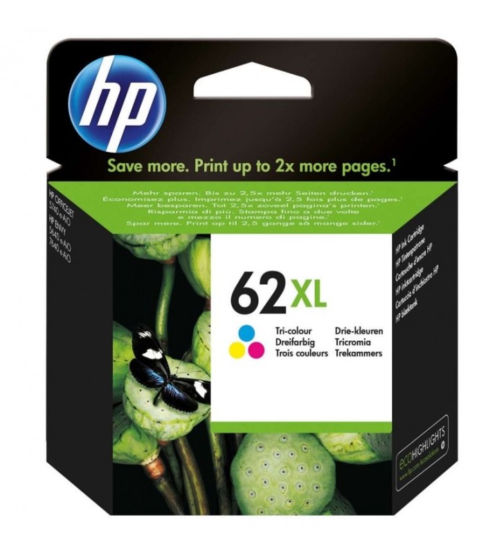 CARTUCHO COLOR HP Nº62XL - 415 PÁGINAS - PARA ENVY 5640 / ENVY 7640 / OFFICEJET 5740