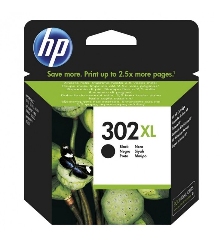 CARTUCHO NEGRO HP Nº302XL - 480 PÁGINAS - PARA  OFFICEJET 3830 / 3832 / 3630 / DESKJET 1110 / 2130 / ENVY 4520 / 4650