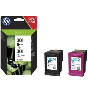 MULTIPACK 2 CARTUCHOS HP Nº301 - 1XNEGRO - 1XTRICOLOR N9J72AE J3M81AE
