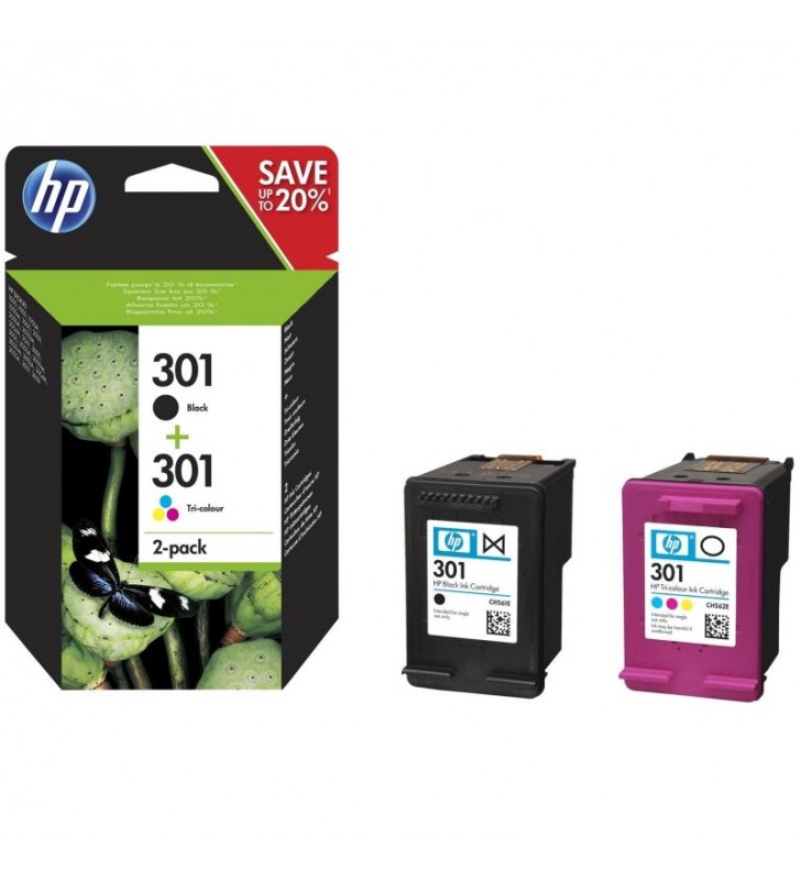 MULTIPACK 2 CARTUCHOS HP Nº301 - 1XNEGRO - 1XTRICOLOR N9J72AE J3M81AE