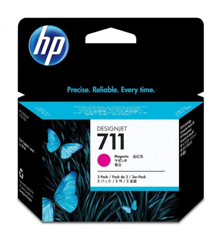 MULTIPACK 3 CARTUCHOS MAGENTA HP Nº711 - 29ML C/U - COMPATIBLE CON DESIGNJET T520 24-IN / T520 36-IN