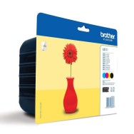 PACK 4 CARTUCHOS BROTHER LC121VALBP - 300 PÁGINAS CADA CARTUCHO - COMPATIBLE CON DCP-J132W / DCP-J152W / MFCJ-650DW / MFC-J870DW