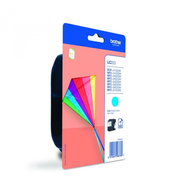 CARTUCHO DE TINTA CIAN BROTHER LC223CBP - APROX. 550 PÁGINAS - COMPATIBLE SEGÚN ESPECIFICACIONES
