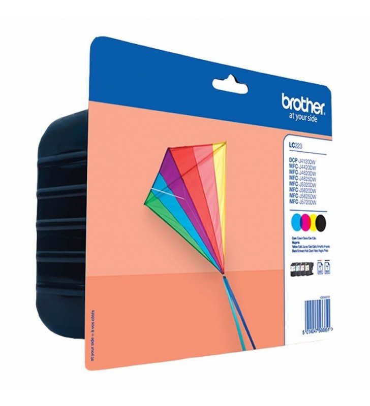 PACK 4 CARTUCHOS BROTHER LC223 - NEGRO - CIAN - MAGENTA - AMARILLO - COMPATIBLE SEGÚN ESPECIFICACIONES