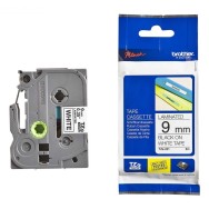 CINTA LAMINADA BROTHER TZE221 - TEXTO NEGRO SOBRE FONDO BLANCO - ANCHO 9MM - LONGITUD 8M