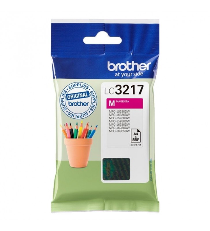 CARTUCHO DE TINTA MAGENTA BROTHER LC3217M - APROX. 550 PÁGINAS - COMPATIBLE SEGÚN ESPECIFICACIONES