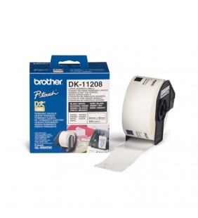 CINTA DE ETIQUETAS DE PAPEL TÉRMICO BROTHER DK11208 - BLANCO - 38MMX90MM - 400 ETIQUETAS