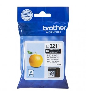 CARTUCHO DE TINTA NEGRO BROTHER LC3211BK - 200 PÁGINAS - COMPATIBLE SEGÚN ESPECIFICACIONES