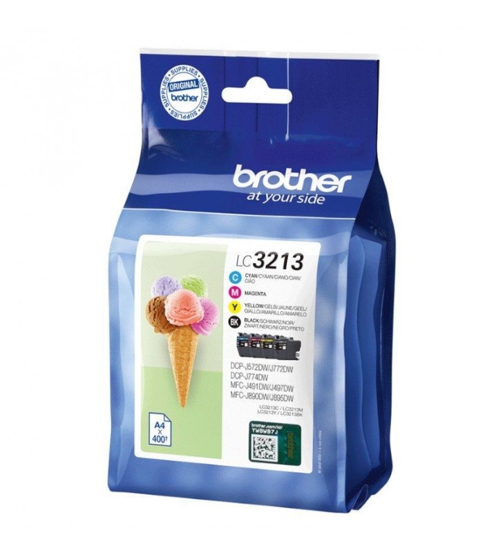 PACK 4 CARTUCHOS BROTHER LC3213 - NEGRO/CIAN/MAGENTA/AMARILLO - 400 PÁGINAS - COMPATIBLE SEGÚN ESPECIFICACIONES
