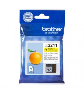 CARTUCHO DE TINTA AMARILLO BROTHER LC3211Y - 200 PÁGINAS - COMPATIBLE SEGÚN ESPECIFICACIONES