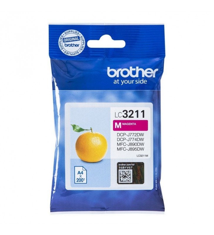 CARTUCHO DE TINTA MAGENTA BROTHER LC3211M - 200 PÁGINAS - COMPATIBLE SEGÚN ESPECIFICACIONES
