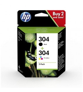 MULTIPACK 2 CARTUCHOS HP 304 - 1*Nº304 NEGRO - 1*Nº304 TRICOLOR - COMPATIBILIDAD SEGÚN ESPECIFICACIONES