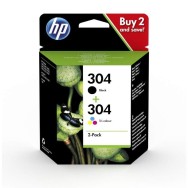 MULTIPACK 2 CARTUCHOS HP 304 - 1*Nº304 NEGRO - 1*Nº304 TRICOLOR - COMPATIBILIDAD SEGÚN ESPECIFICACIONES