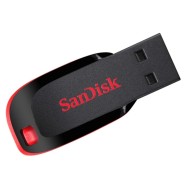 PENDRIVE SANDISK CRUZER BLADE - 128GB - USB2.0 - DISEÑO NEGRO / ROJO