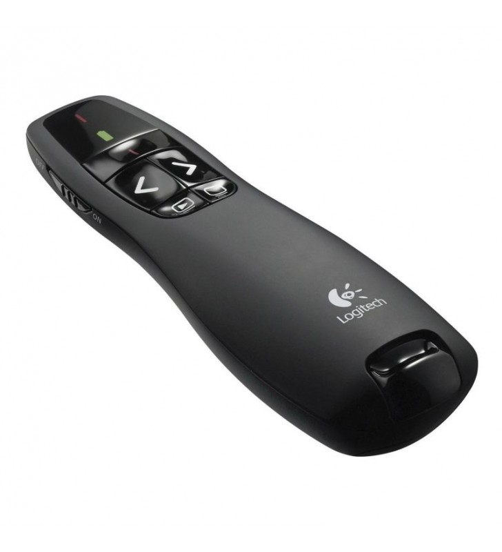 PRESENTADOR INALAMBRICO LOGITECH R400 - 2.4GHZ - ALCANCE 15M - PUNTERO LASER ROJO - RECEPTOR USB PLUG AND PLAY