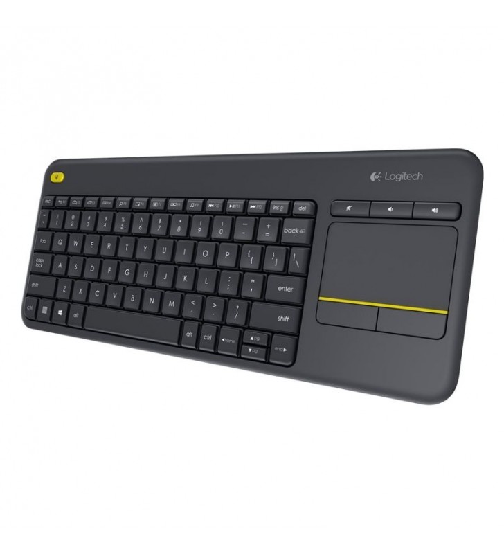 TECLADO INALÁMBRICO LOGITECH WIRELESS TOUCH NEGRO KEYBOARD K400 PLUS - MULTIMEDIA - PARA TV CONECTADOS A PC - ALCANCE 10M - RECE