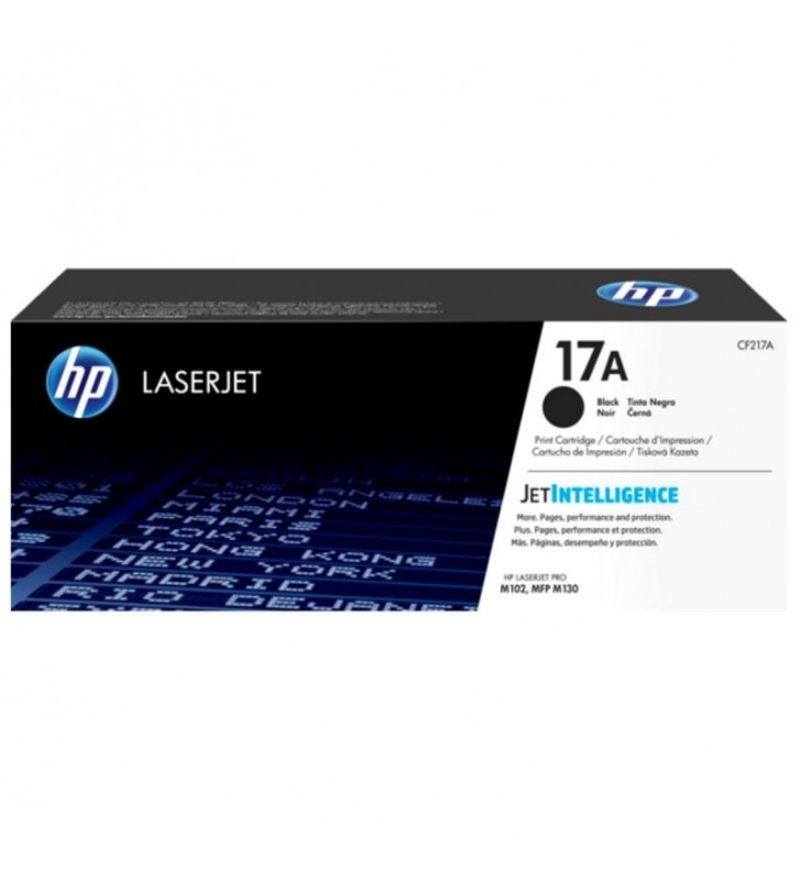 TONER NEGRO HP CF217A - JETINTELLIGENCE - Nº 17A - 1600 PÁGINAS - COMPATIBLE CON LASERJET PRO M102 / MFP M130
