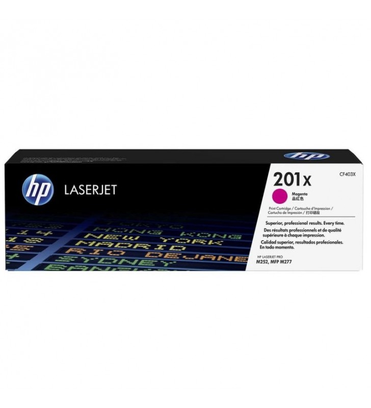 TONER MAGENTA HP CF403X JETINTELLIGENCE - Nº201X - ALTA CAPACIDAD - 2300 PÁGINAS - PARA LASERJET PRO MFP M277N / M277DW / M252N