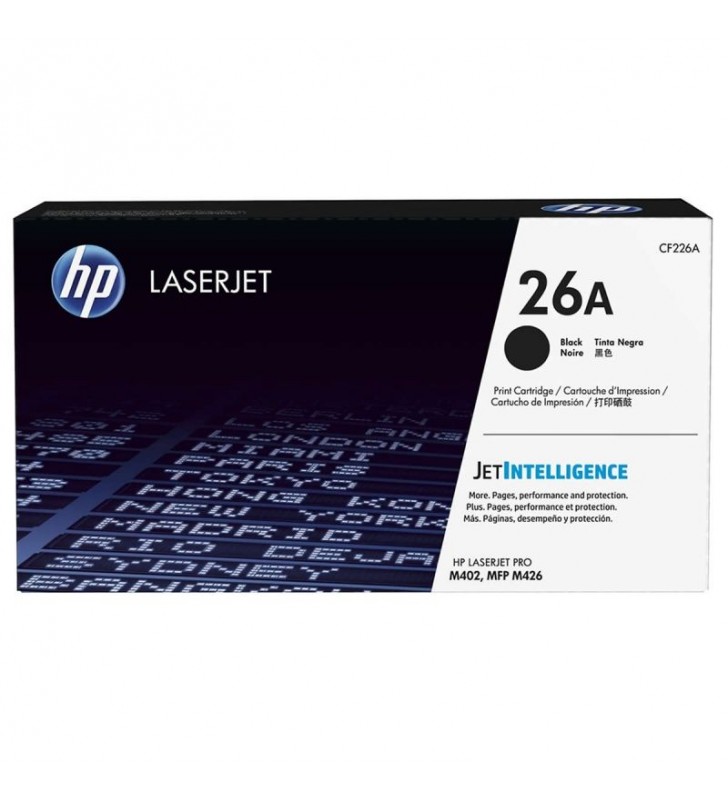 TONER NEGRO HP CF226A - JETINTELLIGENCE -  Nº 26A - 3100 PÁGINAS - COMPATIBLE CON LASERJET PRO M402 / MFP M426