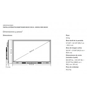 PANTALLA INTERACTIVA SMART Board MX265-V2 65" ANDROID 8