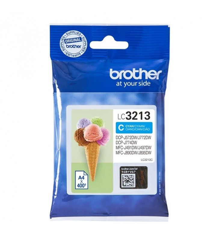 CARTUCHO DE TINTA CIAN BROTHER LC3213C - HASTA 400PAG - COMPATIBLE SEGÚN ESPECIFICACIONES