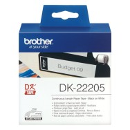 CINTA CONTINUA DE PAPEL TÉRMICO BROTHER DK22205 - BLANCA - ANCHO 62MM - LONGITUD 30.48M - COMPATIBLE SEGÚN ESPECIFICACIONES