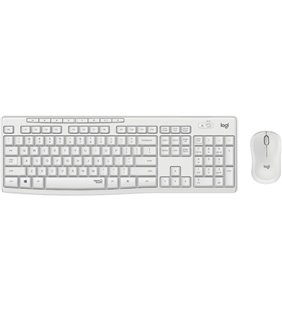 TECLADO Y RATÓN INALÁMBRICOS LOGITECH MK295 BLANCO CRUDO - SILENT TOUCH - 2.4GHZ - ALCANCE 10M - NANO RECEPTOR  USB - 3*AAA