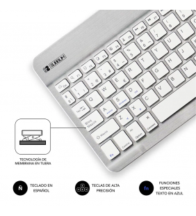 TECLADO BLUETOOTH SUBBLIM SM0001 SMART BT SILVER - BT 3.0 - SOFT TOUCH - BATERIA 420MAH - COMPATIBLE MULTIDISPOSITIVO