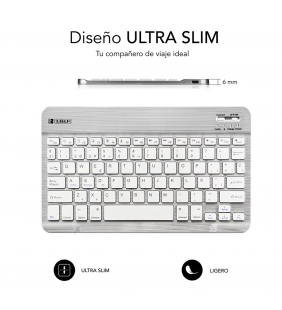 TECLADO BLUETOOTH SUBBLIM SUB-KBT-SMBL31 GREY - BT3.0 - TECLAS ILUMINADAS - BATERÍA 420MAH - COMPATIBLE MULTIDISPOSITIVO