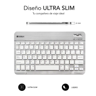 TECLADO BLUETOOTH SUBBLIM SUB-KBT-SMBL31 GREY - BT3.0 - TECLAS ILUMINADAS - BATERÍA 420MAH - COMPATIBLE MULTIDISPOSITIVO