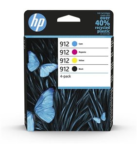 Cartucho de Tinta Original HP nº912 Multipack/ Negro/ Magenta/ Cian/ Amarillo