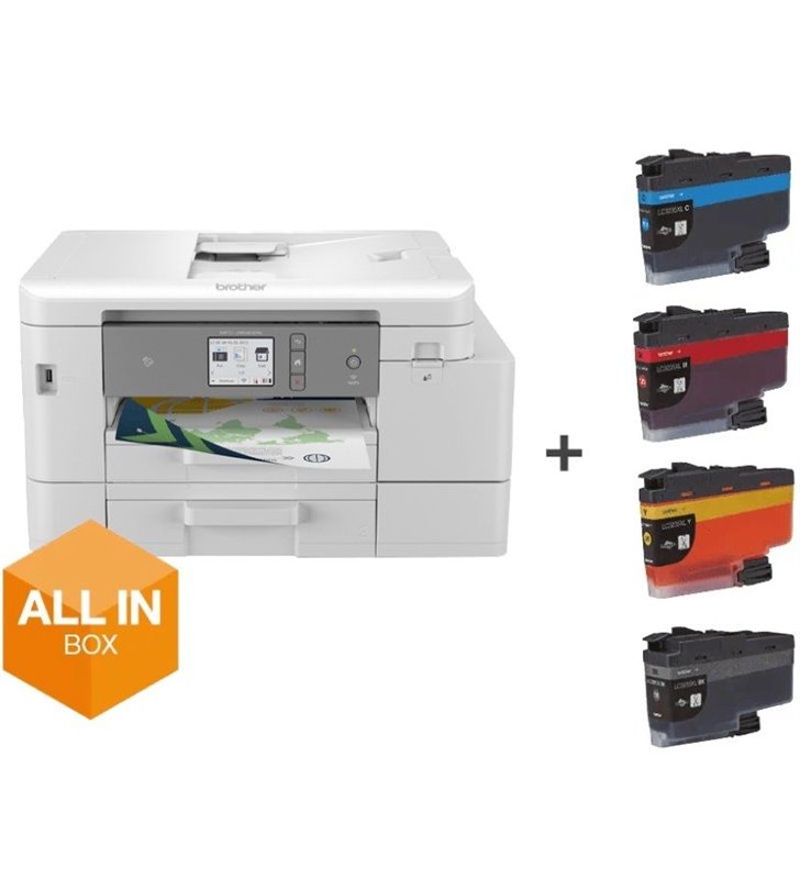 Multifunción Brother MFC-J4540DWXL WiFi/ Fax/ Dúplex/ Pack impresora + consumibles XL/ Blanca
