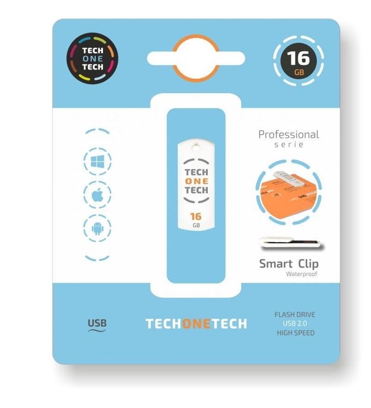 Pendrive 16GB Tech One Tech Pro Smart Clip USB 2.0