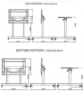 SOPORTE MIMI NEGRO TIPO MESA PANTALLAS INTERACTIVAS 32" - 95" MAX 100KG
