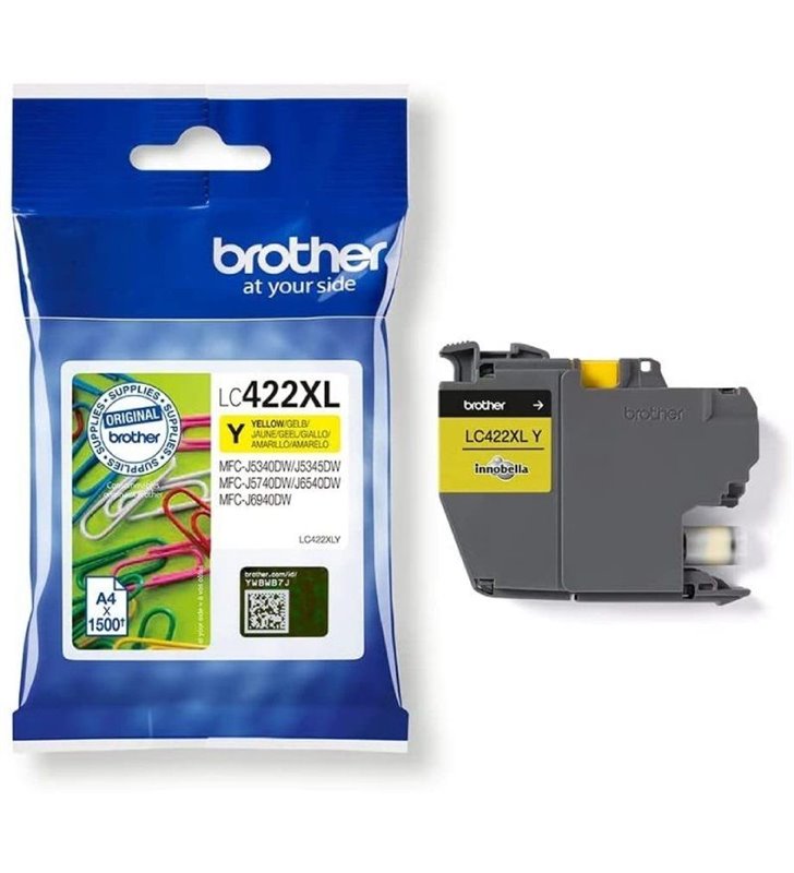 Cartucho de Tinta Original Brother LC-422 XL Alta Capacidad/ Amarillo