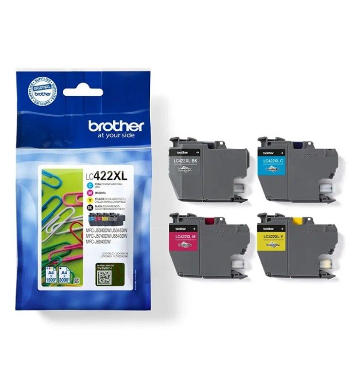 Cartucho de Tinta Original Brother LC-422XL Alta Capacidad Multipack/ Cian/ Magenta/ Amarillo/ Negro