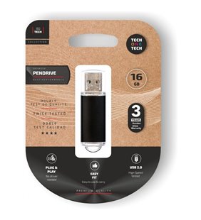 Pendrive 16GB Tech One Tech Basic USB 2.0/ Negro