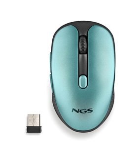 Ratón Inalámbrico NGS Evo Rust/ Batería recargable/ Hasta 1600 DPI/ Verde Agua