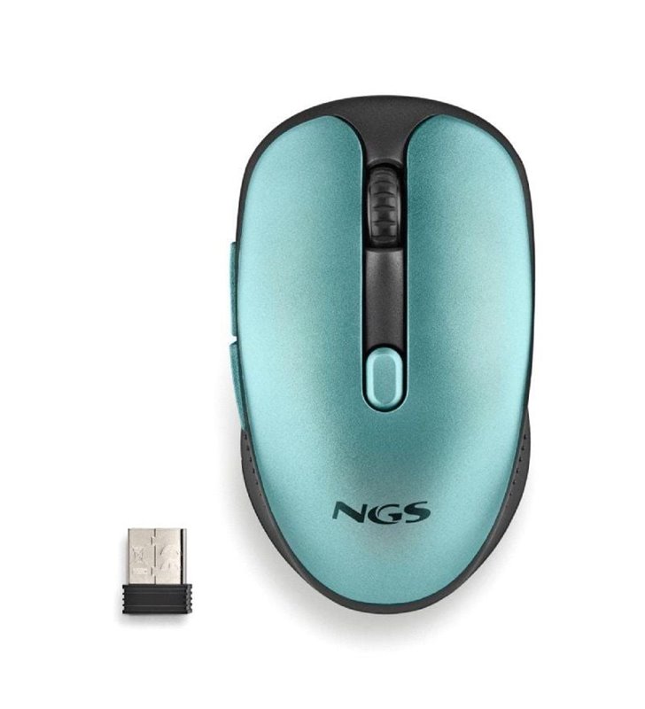 Ratón Inalámbrico NGS Evo Rust/ Batería recargable/ Hasta 1600 DPI/ Verde Agua