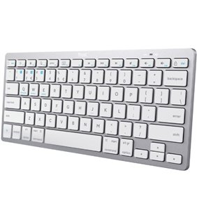 Teclado Compacto Inalámbrico por Bluetooth Trust 24654/ Plata