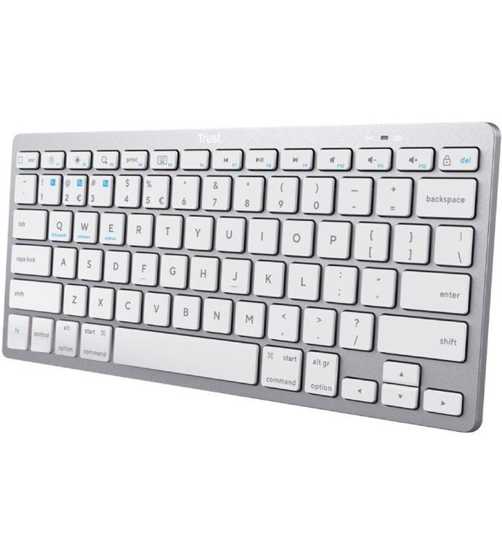 Teclado Compacto Inalámbrico por Bluetooth Trust 24654/ Plata