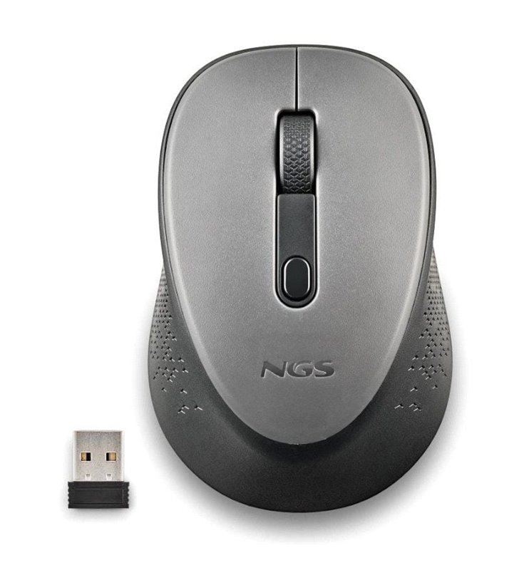 Ratón Inalámbrico NGS Dew Gray/ Hasta 1600 DPI/ Gris
