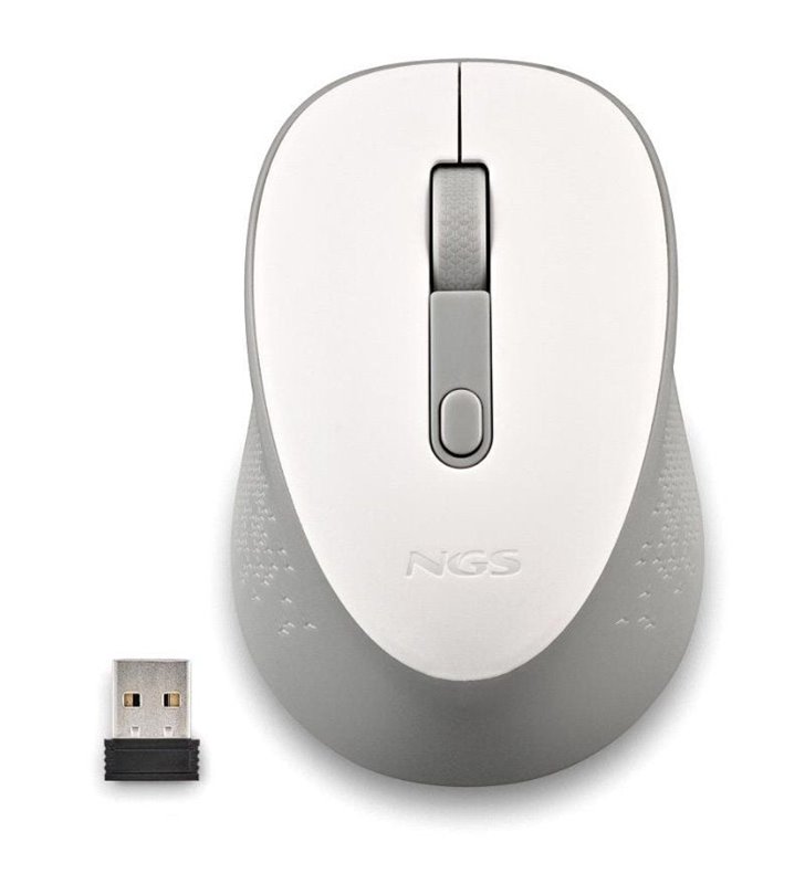 Ratón Inalámbrico NGS Dew White/ Hasta 1600 DPI/ Blanco
