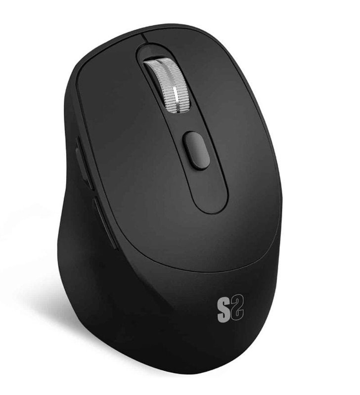 Ratón Ergonómico Inalámbrico por Bluetooth/ 2.4GHz Subblim Comfort Ergo Dual Battery/ Batería recargable/ Hasta 2400 DPI/ Negro
