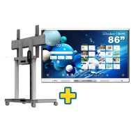 SMART Board MX286-V5 86" + SOPORTE F-100 BLANCO PANTALLAS INTERACTIVAS 32 - 95 MAX 100KG MOVIL ELÉCTRICO